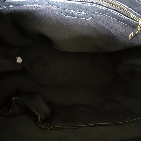 Bebe Quilted Backpack Bag Medium to Large Black/Gold - Picture 5 of 8